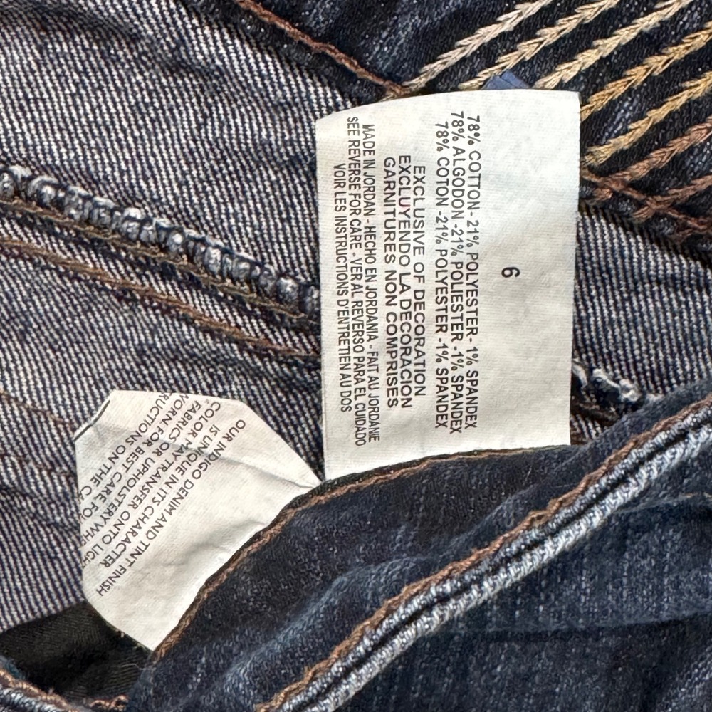 Nine West Jeans Bootcut Women 6 Blue Dark Wash Flap Pocket Stretch Denim Casual - Picture 6 of 10